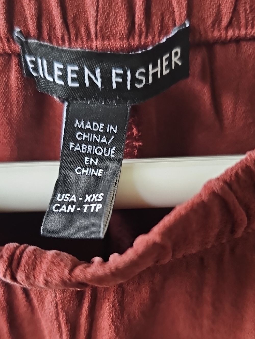 Eileen Fisher High-Rise Straight Leg Jeans in Deep Burgundy - Picture 2 of 8